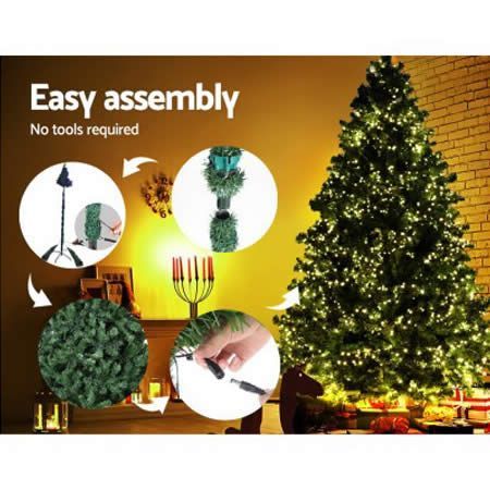 Jingle Jollys Christmas Tree 2.1M Xmas Tree Decorations 3000 LEDs 8 Light Mode