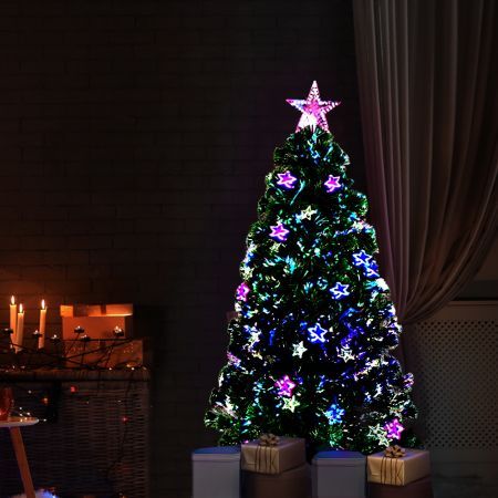 Jingle Jollys 1.2m Christmas Tree Optic Fibre LED Xmas tree Multi Colour