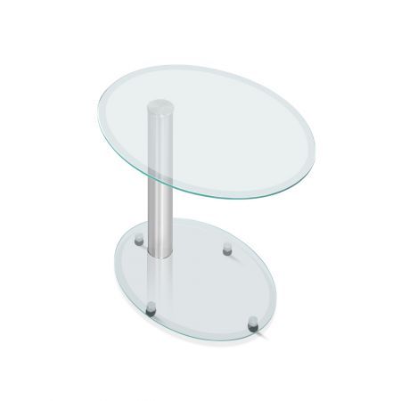 Artiss Coffee Table Round Tempered Glass Side End Beside Tables Cafe 45cm