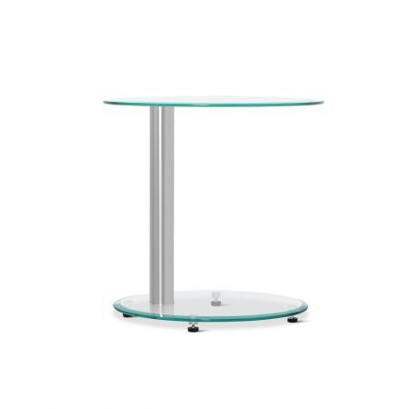 Artiss Coffee Table Round Tempered Glass Side End Beside Tables Cafe 45cm