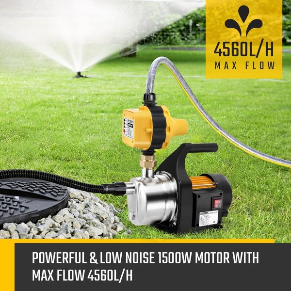 1500W High Pressure Water Pump Rain Tank Farm Garden Irrigation Pump