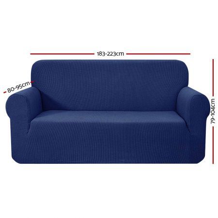 Artiss High Stretch Sofa Cover Couch Protector Slipcovers 3 Seater Navy