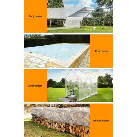 Instahut Tarp Tarpaulin 3x4m Canvas Heavy Duty Camping Cover Clear