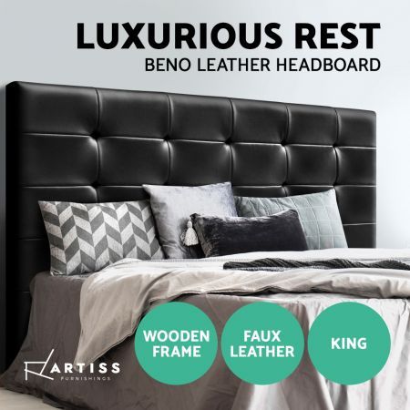 Artiss BENO King Size Bed Head Headboard Bedhead Leather Base Frame