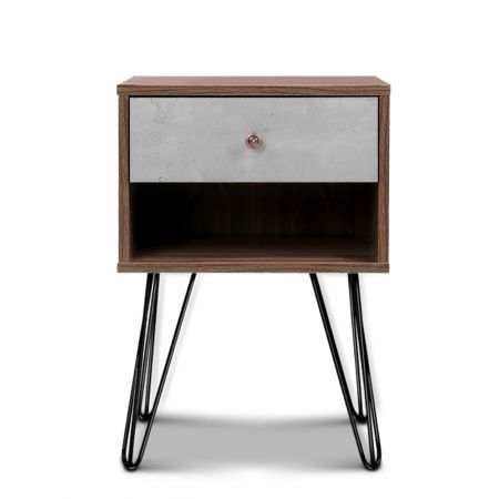 Artiss Bedside Table 1 Drawers with Shelf - LARS