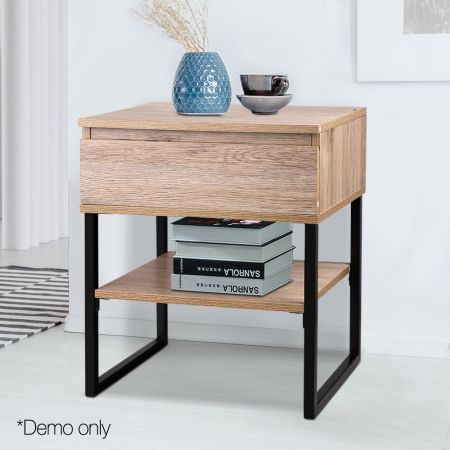 Artiss Bedside Table 1 Drawers with Shelf - CASEY