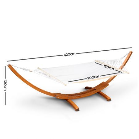 Gardeon Hammock Bed Outdoor Camping Garden Timber Hammock with Stand