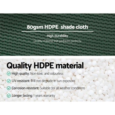 Instahut 30% Shade Cloth 3.66x20m Shadecloth Wide Heavy Duty Green