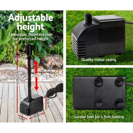 Gardeon Solar Pond Pump with 2 Panels 7.2FT