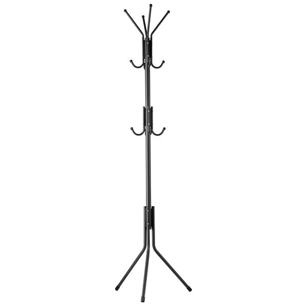 180cm Metal Coat Rack Entryway Hat Hanger Stand Tree Coat Holder-Black