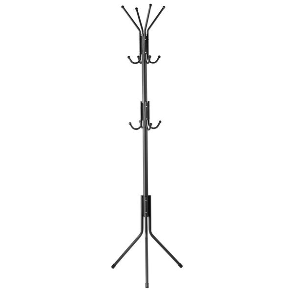 180cm Metal Coat Rack Entryway Hat Hanger Stand Tree Coat Holder-Black