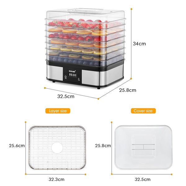 Digital Food Dehydrator Fruit Meat Vegetable Dryer Beef Jerky Maker w/7 Trays