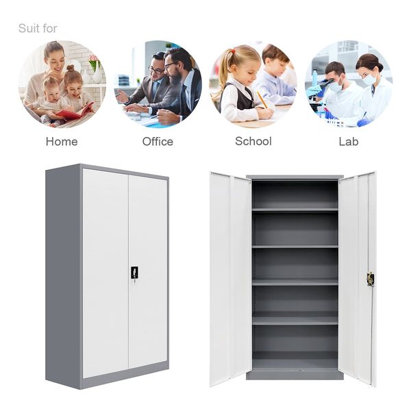 Lockable Filing Cabinet Office Furniture Document Storage with Adjustable Shelves