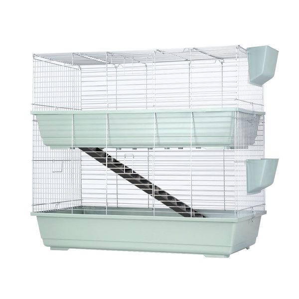 Indoor Rabbit Hutch Cat Cage Bunny Pet Crate Ferret House Small Animal Guinea Pig Metal 2 Levels