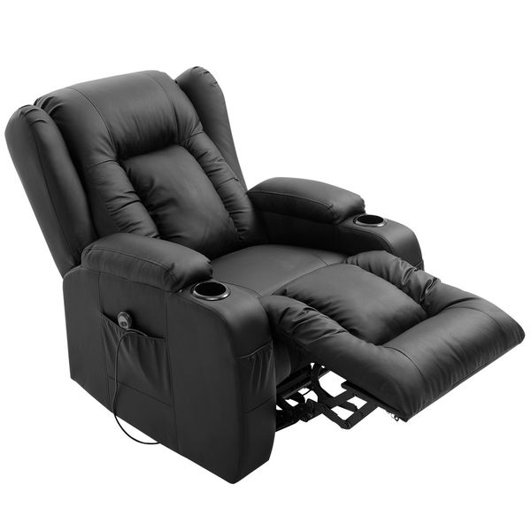 Electric Massage Chair PU Leather Recliner Sofa Lift Motor Armchair 8 Point Heating Seat