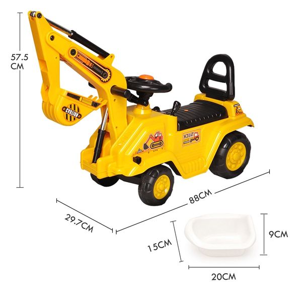 Kids Excavator Ride On Digger Toy Children Bulldozer Loader Car