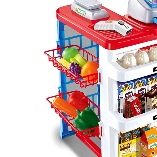 24 Pcs Kids Supermarket Pretend Play Set Toys Children Toddler Gift w/Shopping Trolley