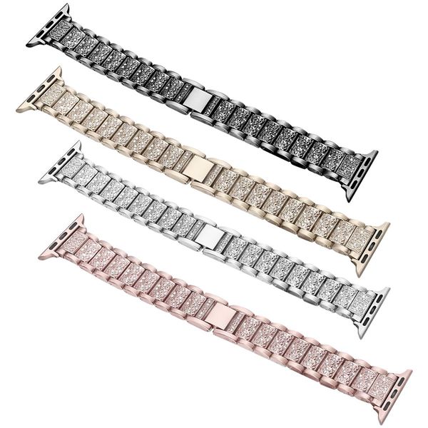 Elegant Bling Stainless Steel Apple Watch iWatch Band 38mm 40mm 42mm 44mm Compatible