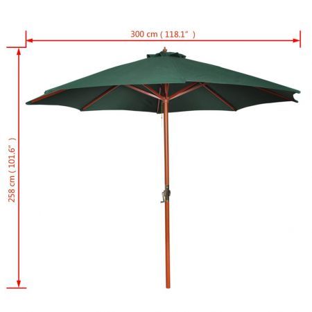 Parasol Green 258 cm