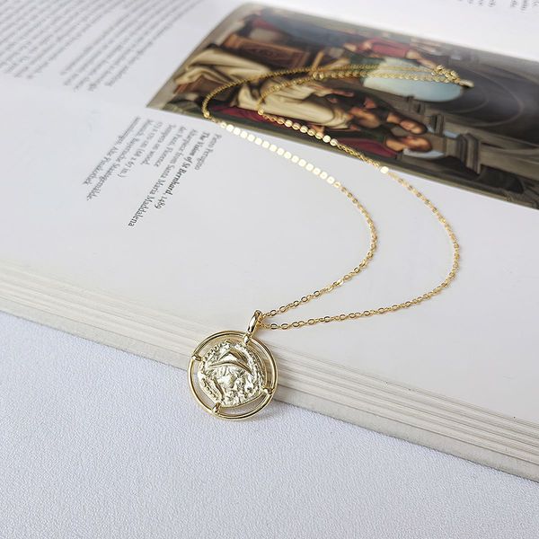 Gold Plated Sterling Silver Coin Pendant Necklace