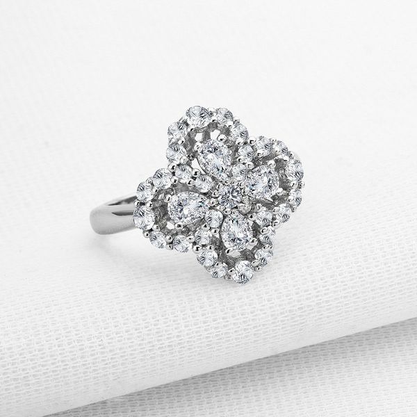 S925 Sterling Silver Four-Leaf Clover Style Ring