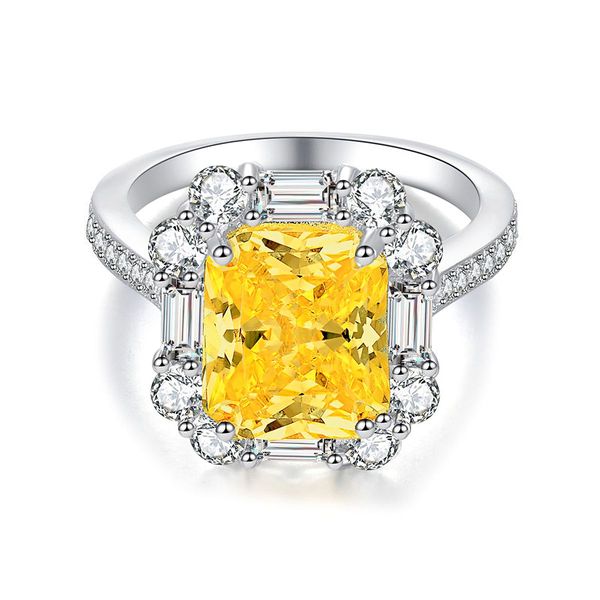 Yellow and White Sterling Silver Zulastone Engagement Ring