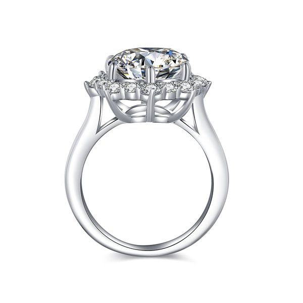 Round Shape Halo Zulastone Engagement Ring in Sterling Silver