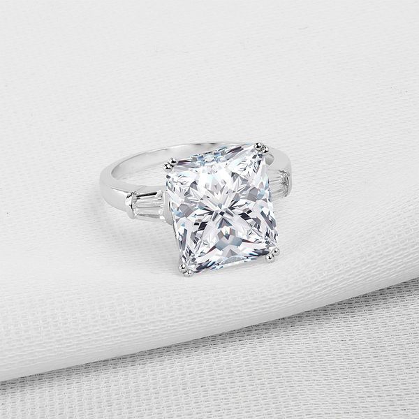 Square Princess Cut Solitaire Zulastone Engagement Ring in 925 Sterling Silver