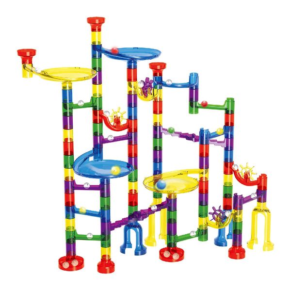 122PCS Marble Run Game Marble Race Track Light Marbles Kids Birthday Gift