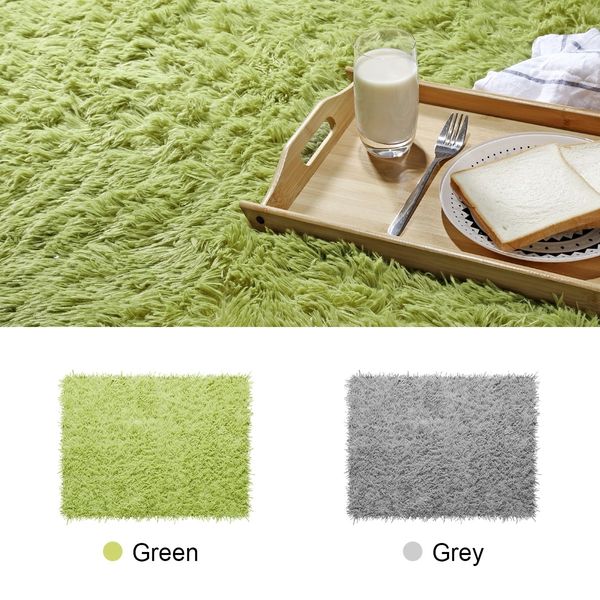 200x300cm Fluffy Shaggy Area Rug Large Green Carpet Home Bedroom Anti-Slip Floor Mat