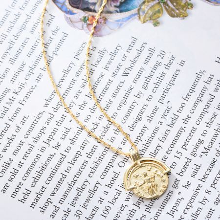 S925 silver coin pendant necklace