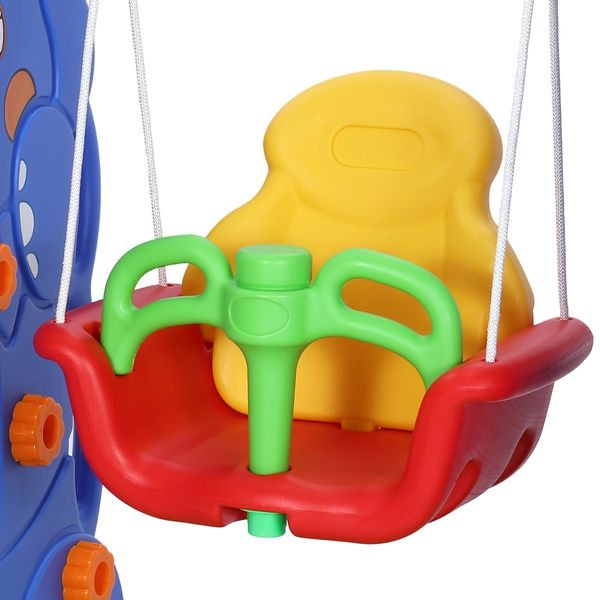 Kids Toddler Slide Swing Basketball Hoop Playset Elephant Style