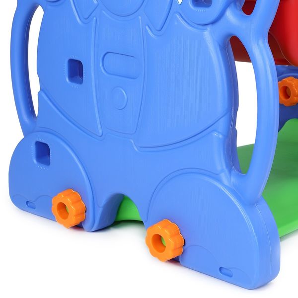 Kids Toddler Slide Swing Basketball Hoop Playset Elephant Style