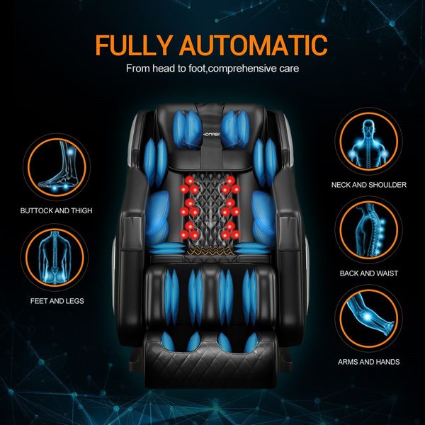 HOMASA Black Full body Massage Chair Zero Gravity Recliner