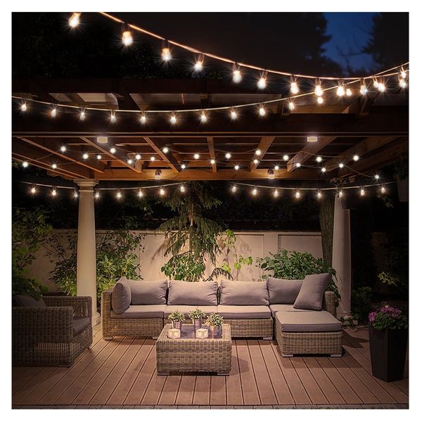 32M LED String Lights Weatherproof Outdoor Festoon Bulbs w/31 Bulbs