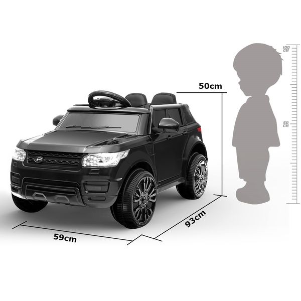 Dual Door Remote Kids Ride On Car with Safety Belt-Black