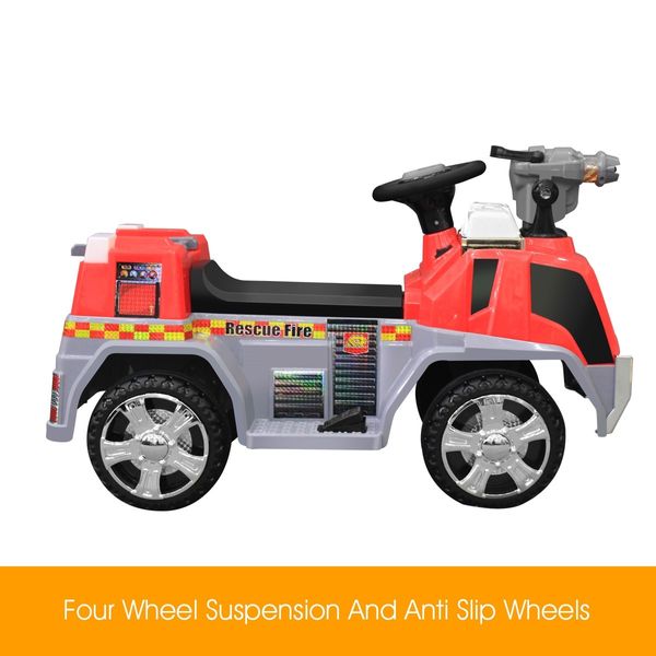 New 6V 4.5Ah Kids Ride on Electric Car Fire Fighting Truck w/ Bubble Gun 