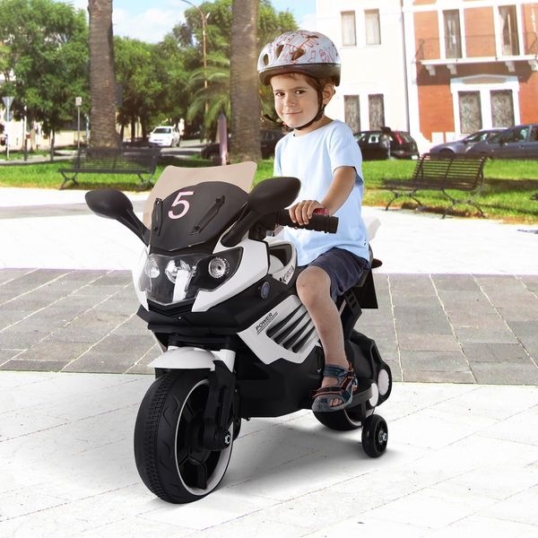 6V 4.5Ah Electric Kid Ride on Motor Bike Toy w/ Auxiliary Wheels 