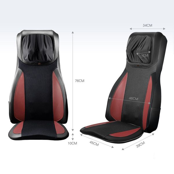 Full Body Neck Back Massager Shiatsu Massage Chair Car Seat Cushion-Red