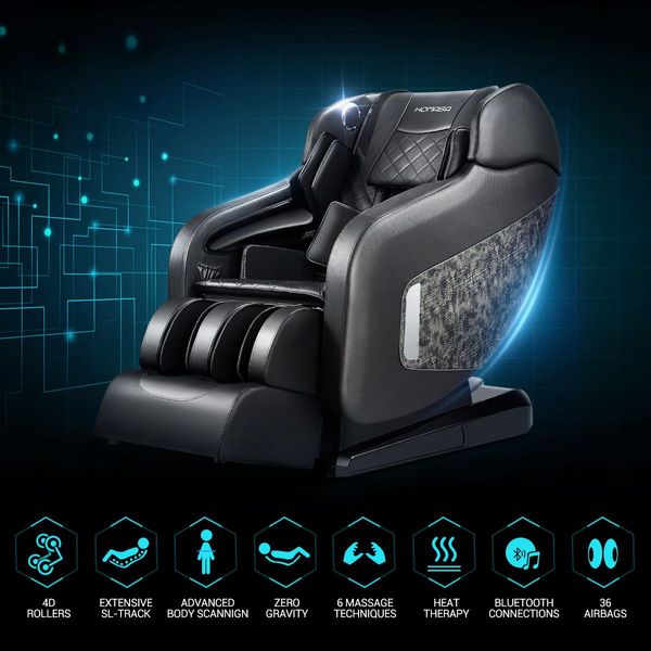 HOMASA 4D Electric Massage Recliner Chair Zero Gravity Massager Grey 