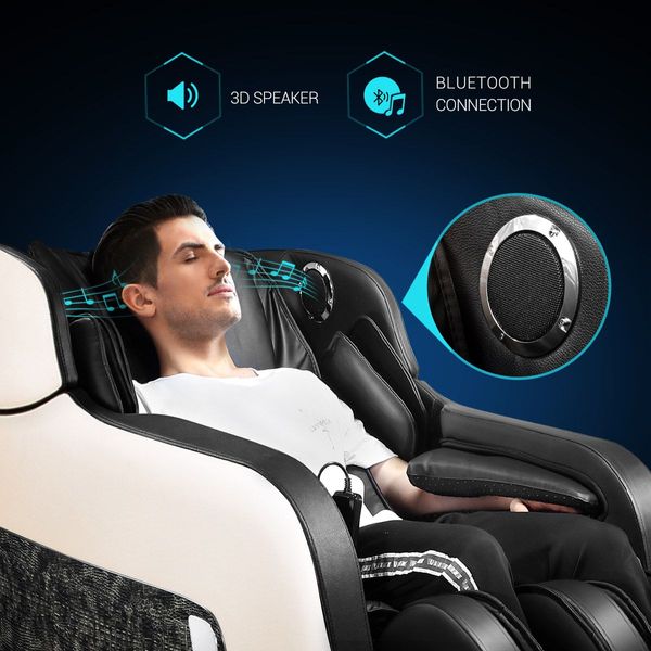 HOMASA 4D Electric Massage Recliner Chair Zero Gravity Massager Off White