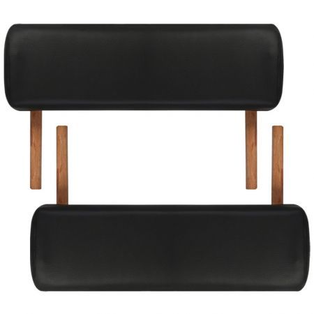 Black Foldable Massage Table 3 Zones with Wooden Frame