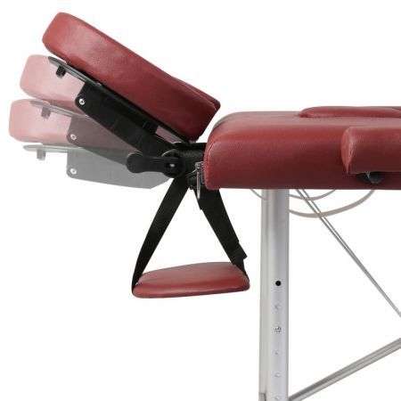 Red Foldable Massage Table 3 Zones with Aluminium Frame