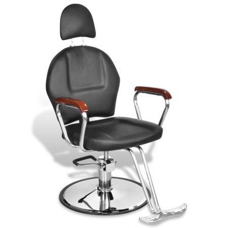 Professional Barber Chair with Headrest Artificial Leather Black