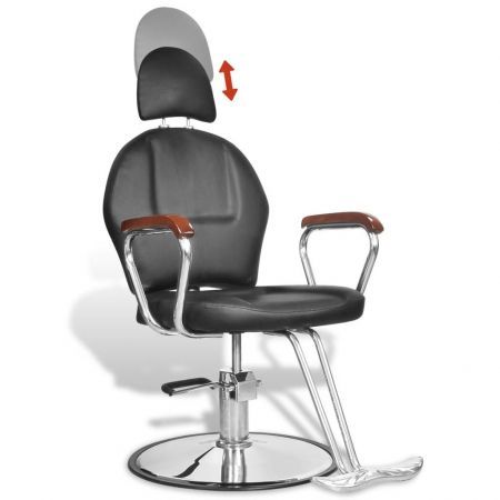 Professional Barber Chair with Headrest Artificial Leather Black