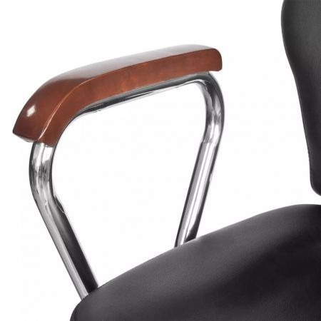 Professional Barber Chair with Headrest Artificial Leather Black