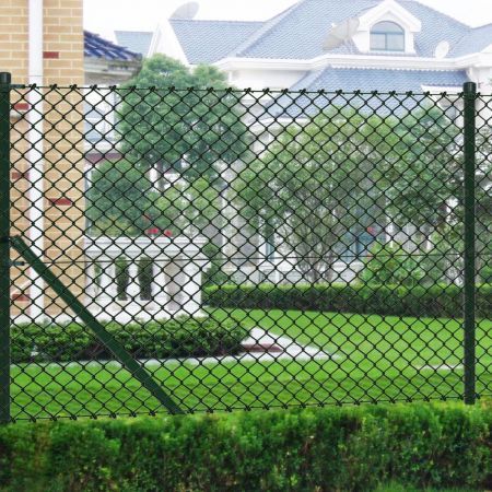 Chain fence 1.5 x 15 m Green with Posts & All Hardware