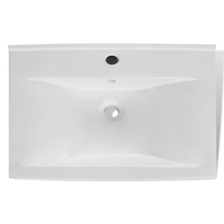 Luxury Ceramic Basin Rectangular Sink White with Faucet Hole