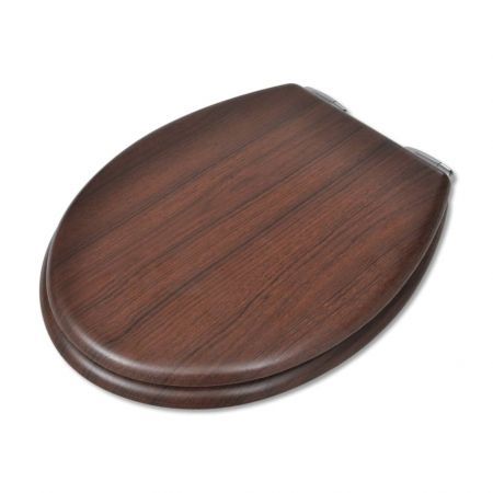 WC Toilet Seat MDF Soft Close Lid Simple Design Wood