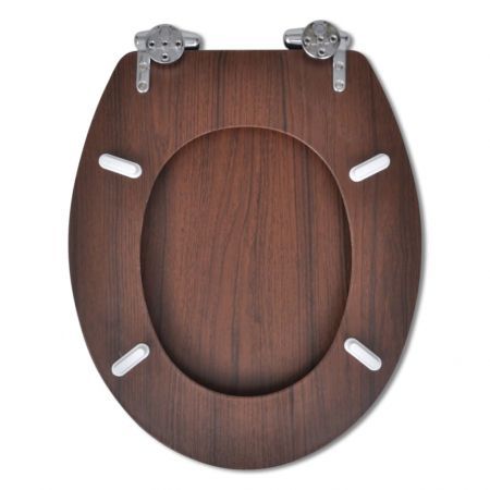 WC Toilet Seat MDF Soft Close Lid Simple Design Wood